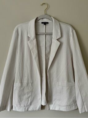 Eileen Fisher Organic Cotton Ponte Blazer, White – Size Medium